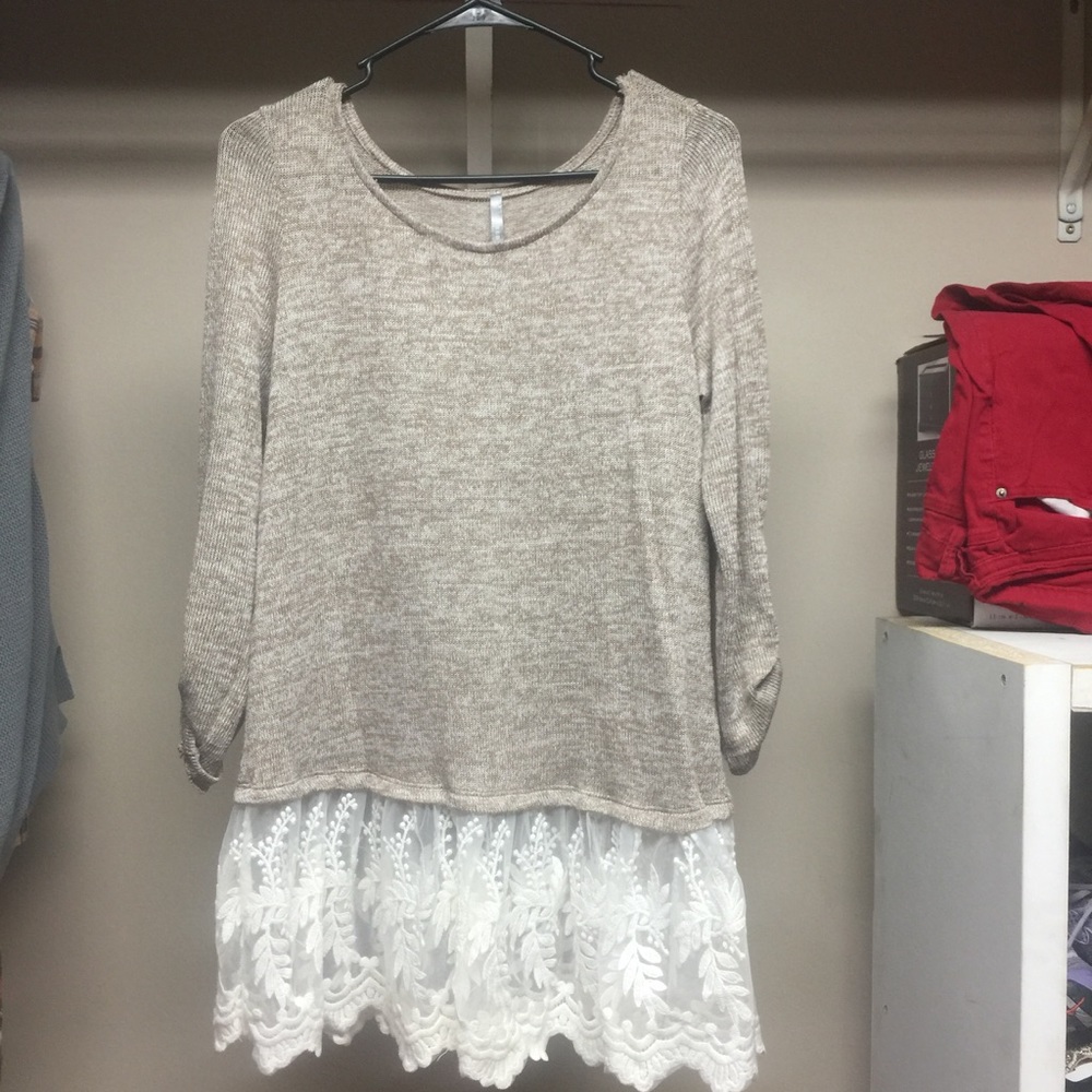 Beautiful Sweater & Lace Tunic! 5/$25